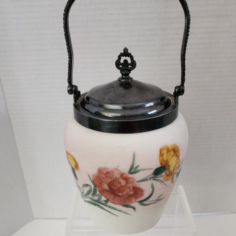 VTG BISCUIT Jar 3105 Van Bergh Silver Plate co. Rochester, N.Y. Quadrupe Plate